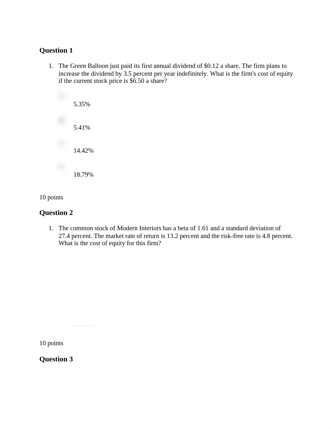 Quiz 9 Principles of Finance 3213 Dr. Kaya Northeastern State_dkisgwp28vm_page1