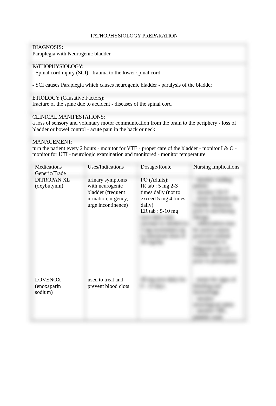 Paraplegia with Neurogenic bladder .doc_dkj11os9vnd_page1