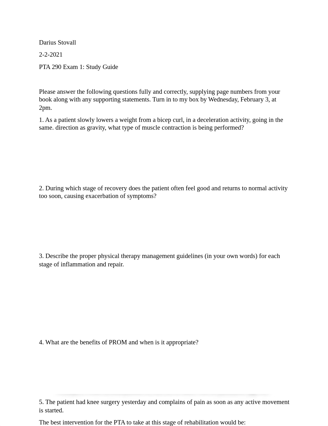 PTA 290 Study Guide Exam 1.docx_dkj8w0vorgd_page1