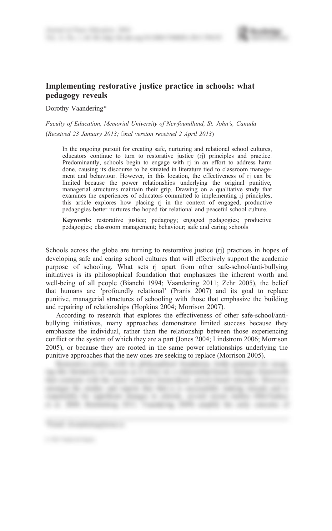 Implementing restorative justice practice in schools what pedagogy reveals.pdf_dkjccpsugvx_page2