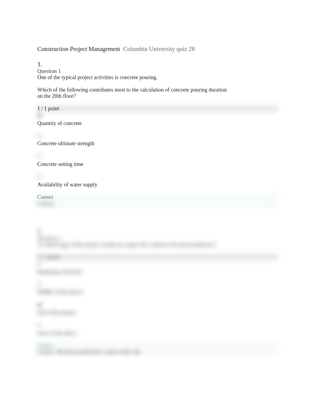 Construction Project Management Columbia University quiz 28.docx_dkjwn32rtxm_page1