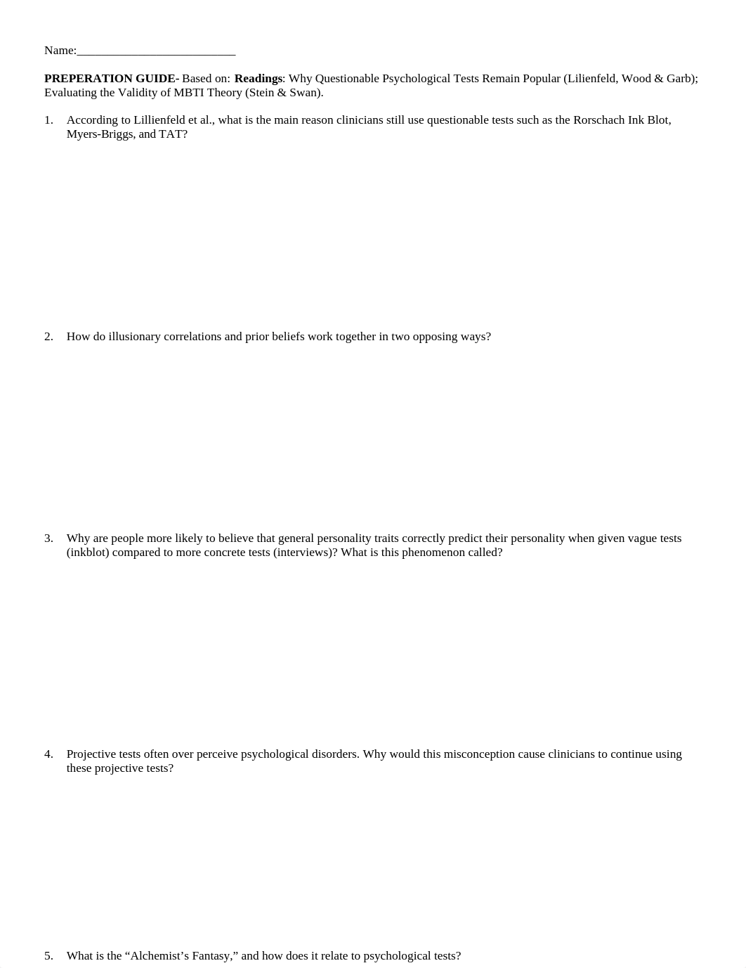 Prep Guide - Why Questionnable Tests - Lilienfeld - Evaluating the Validity of MBTI Theory - Stein S_dklecdfeuxn_page1