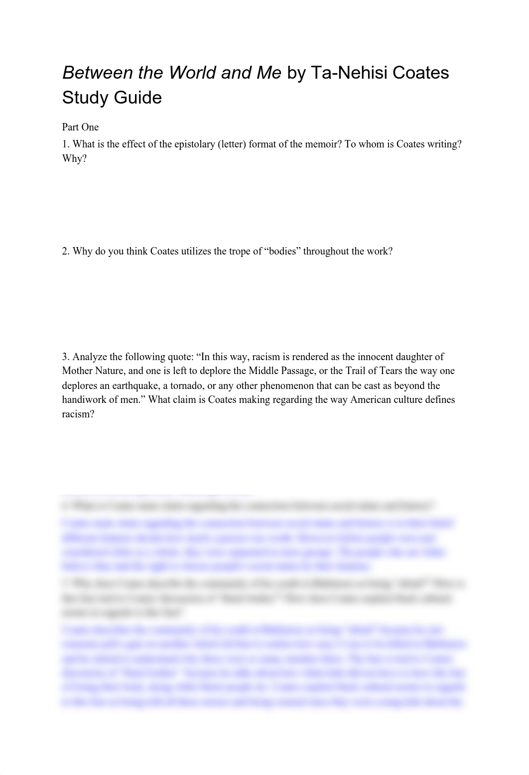 Between the World and Me by Ta-Nehisi Coates Study Guide-2.pdf_dkleegy40m3_page1