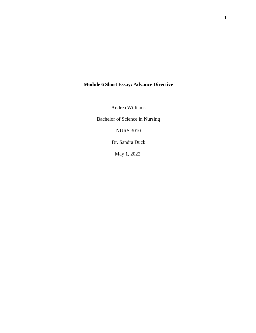 Williams_N3010 Week 6 Short Essay Advance Directive - Copy.docx_dklzz2j8b0n_page1