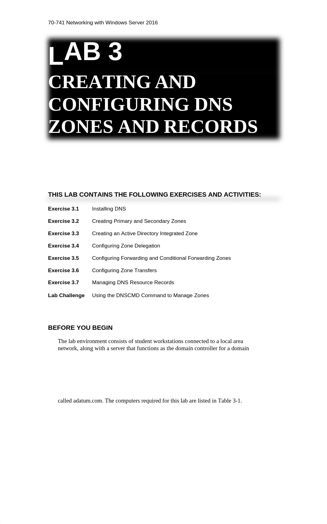 LAB 3  CREATING AND CONFIGURING DNS ZONES AND RECORDS.docx_dkm68byfbsv_page1