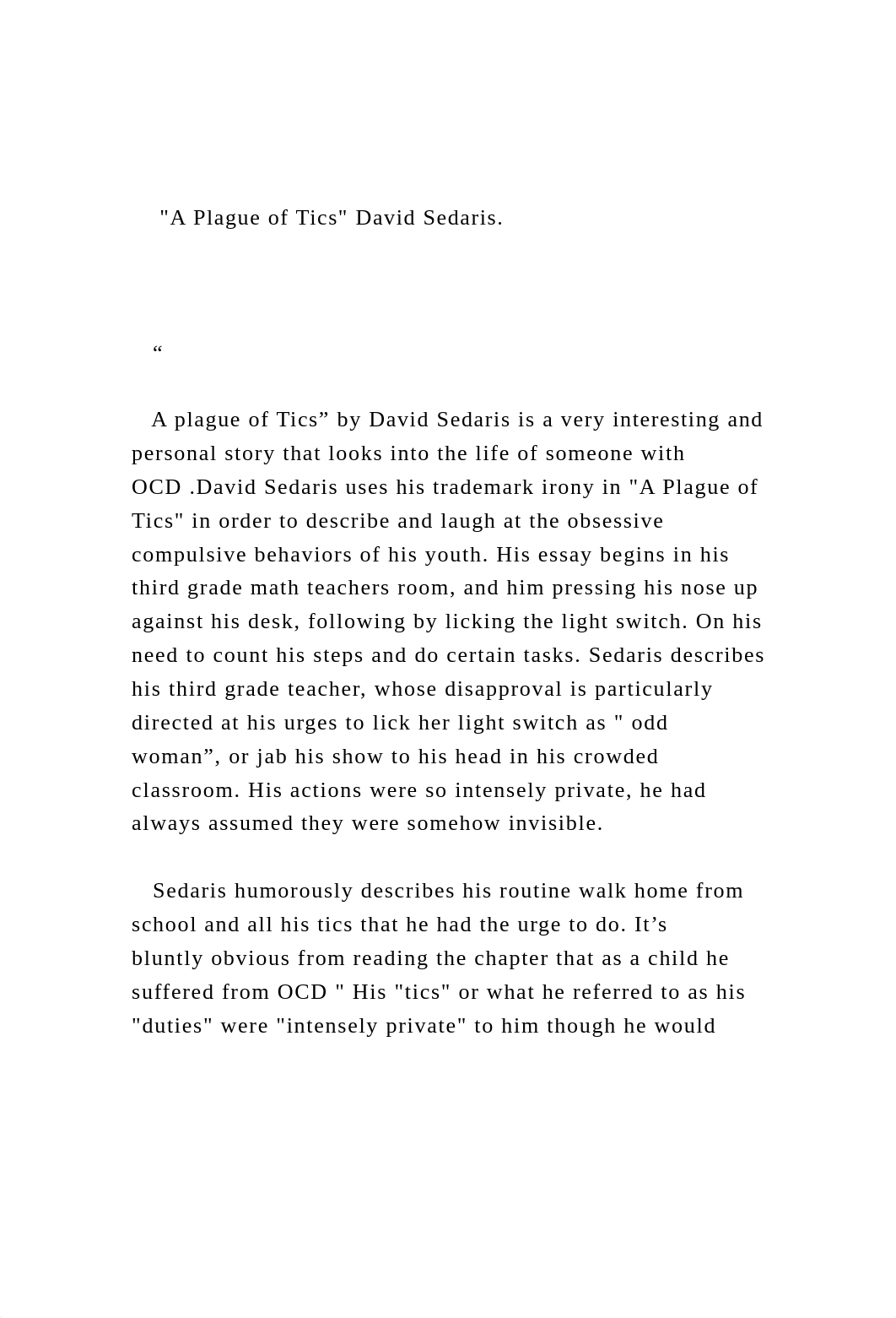 A Plague of Tics David Sedaris.      "     A plague.docx_dkmg2oz1hmk_page2