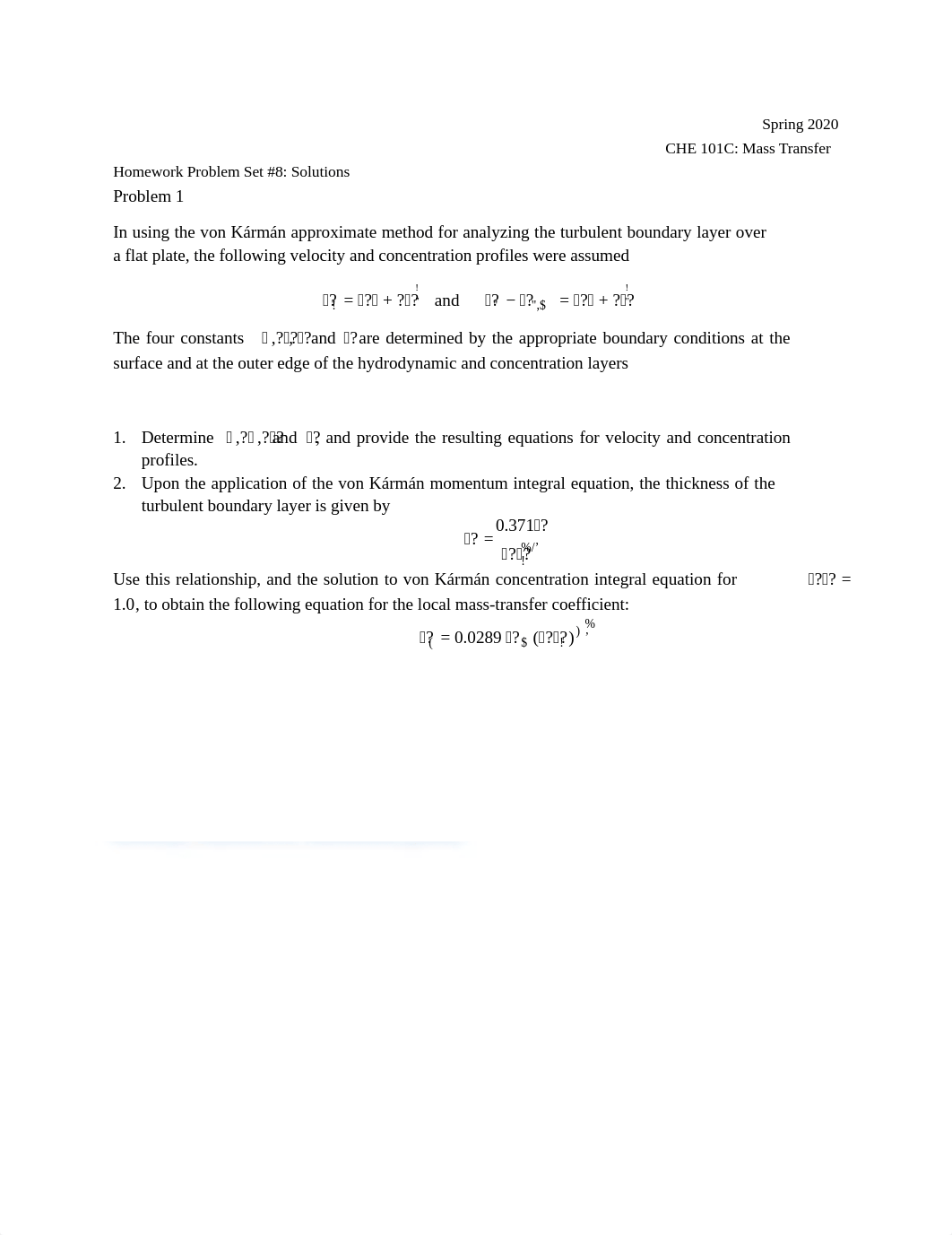 HW 8 Solution CHE 101C Mass Transfer Spring 2020.pdf_dkmjjh02ps5_page1