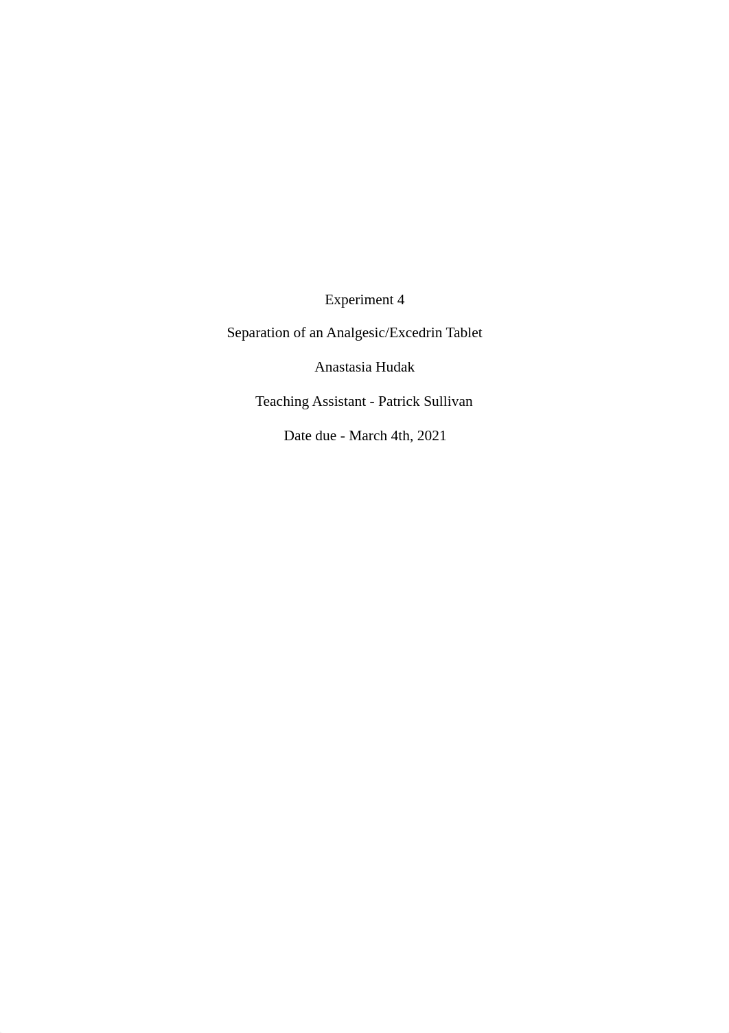 Lab 4 Separation of an Analgesic Tablet  submission.pdf_dkmo2nod33w_page1