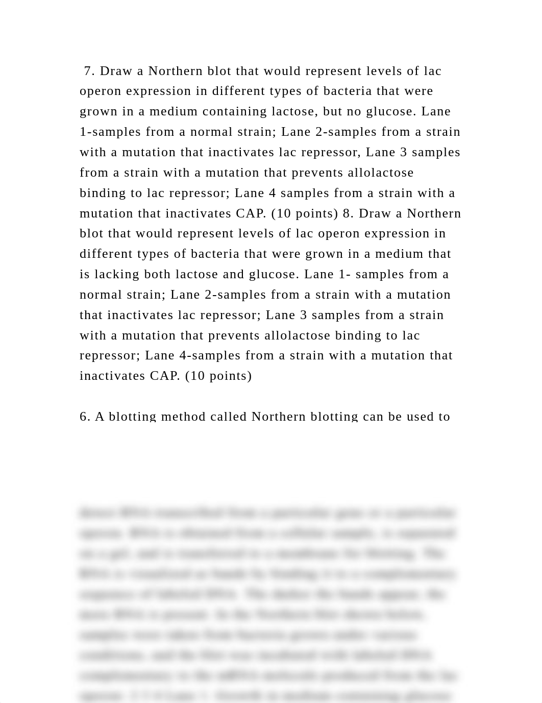 7. Draw a Northern blot that would represent levels of lac operon exp.docx_dknxkhov7t8_page2