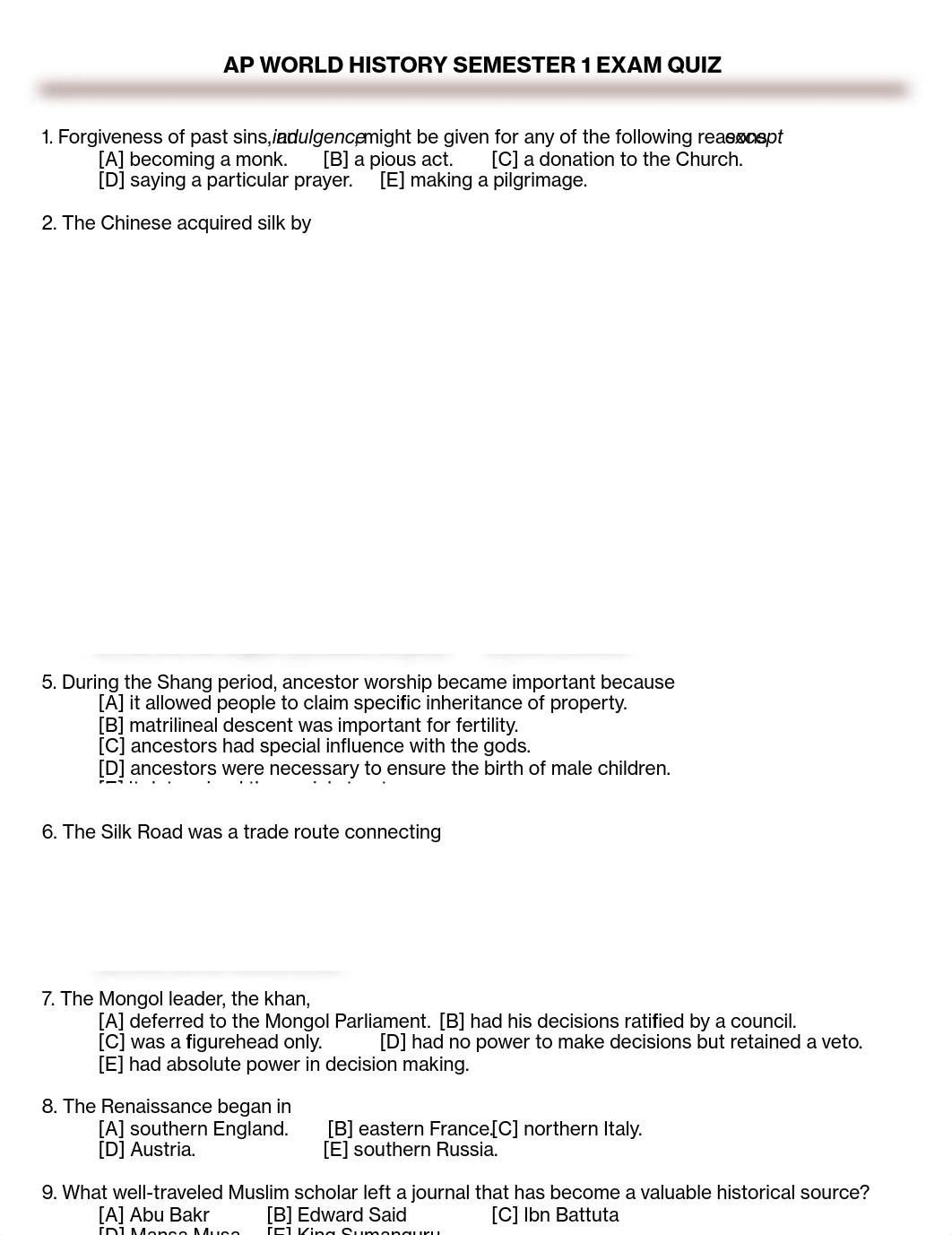 AP WH Mid Term Exam Practice Test 1_dknz2qtn4f4_page1