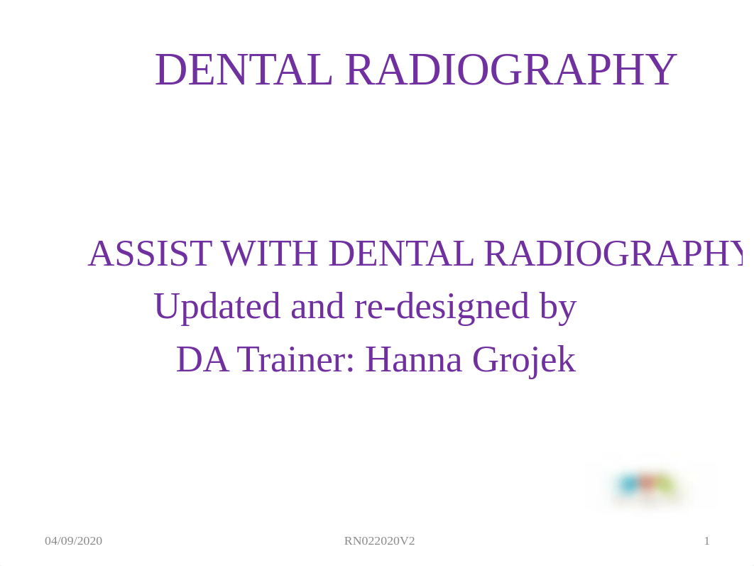 DENTAL RADIOGRAPHY H.GROJEK.pptx_dkoein9e313_page1