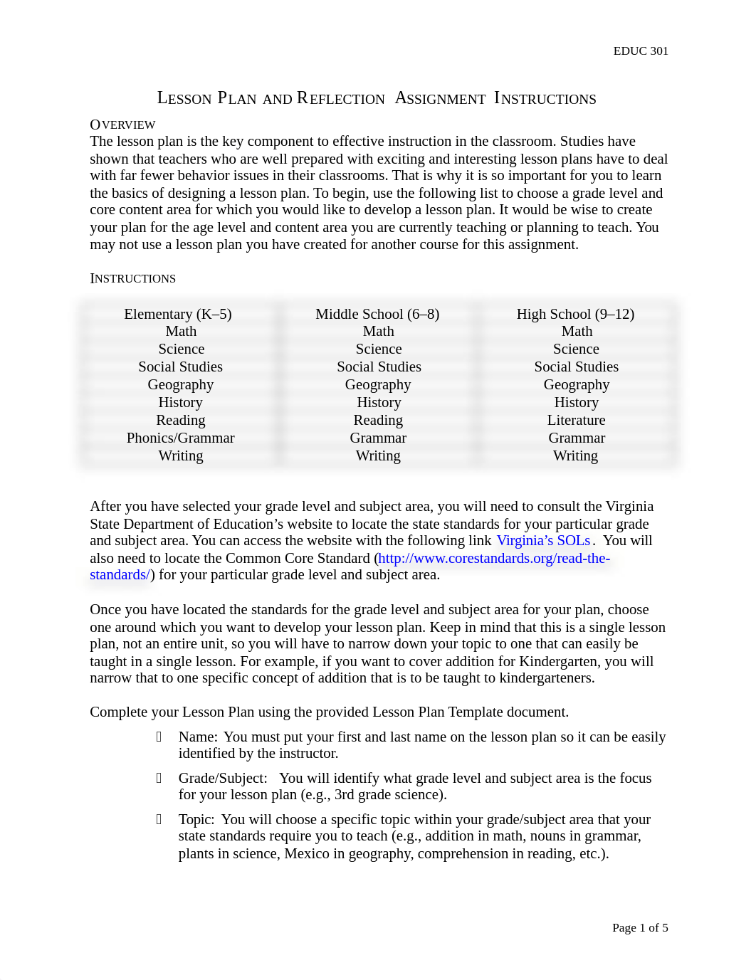 Lesson Plan and Reflection Assignment Instructions.doc_dkp14c8458n_page1