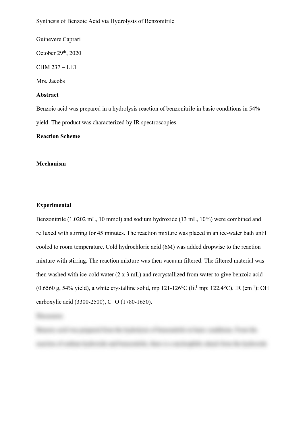 Benzonitrile Lab Report .pdf_dkpmnz84g6c_page1