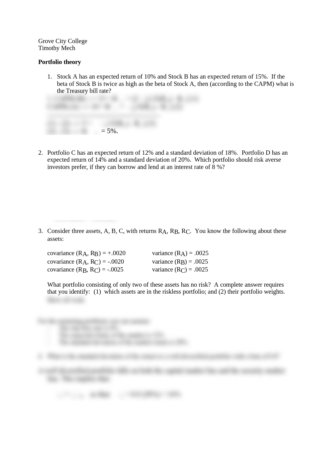 finance test 5 solutions portfolio theory_dkprartigh6_page1