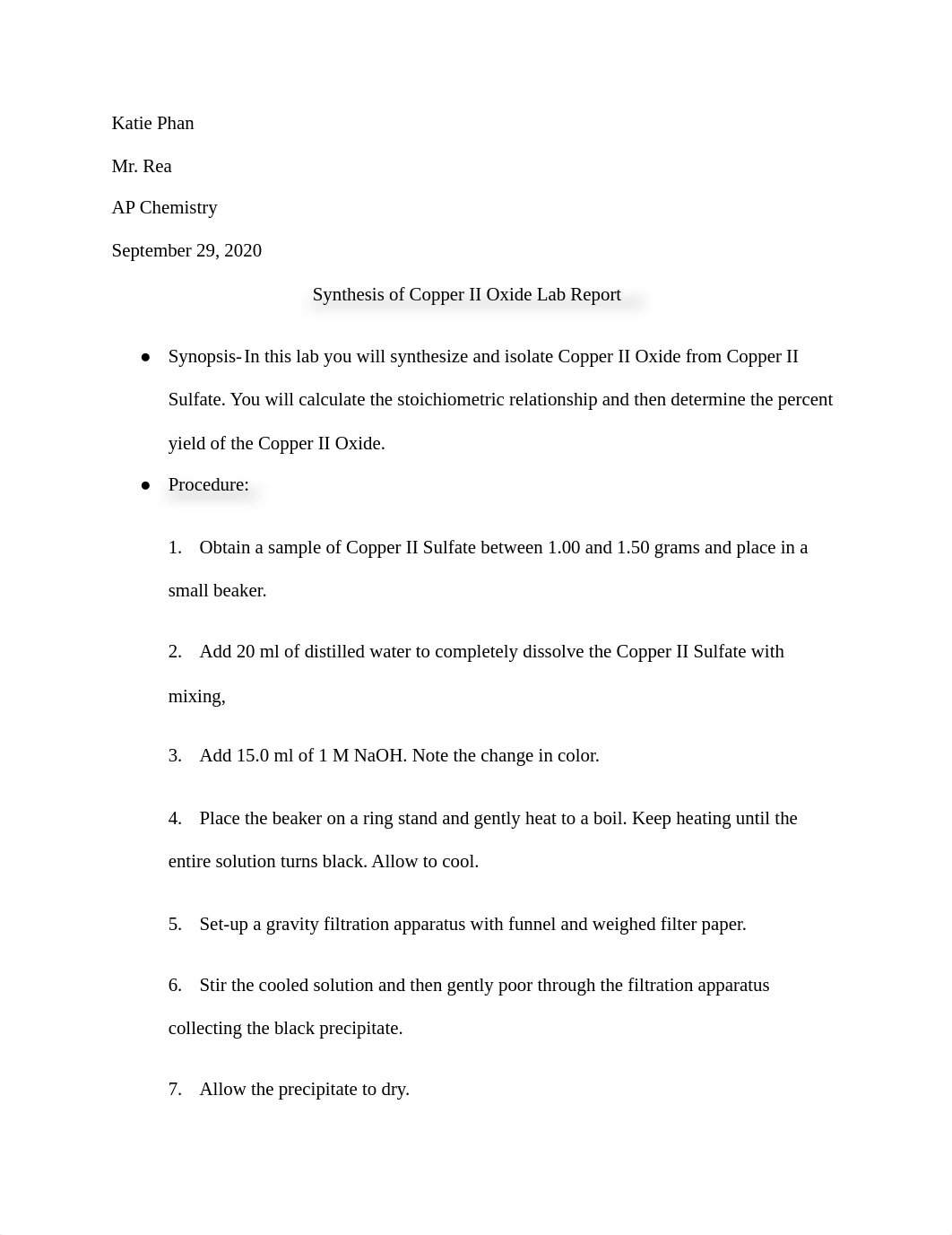 Synthesis of Copper II Oxide Lab Report.pdf_dkqe6pt1j8p_page1