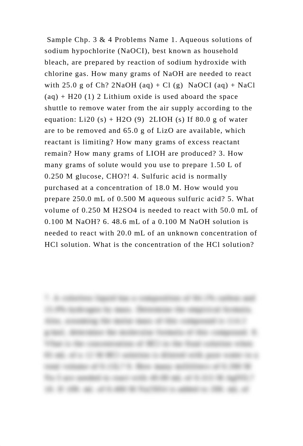 Sample Chp. 3 & 4 Problems Name 1. Aqueous solutions of sodium hypoch.docx_dkqhvbvj23b_page2