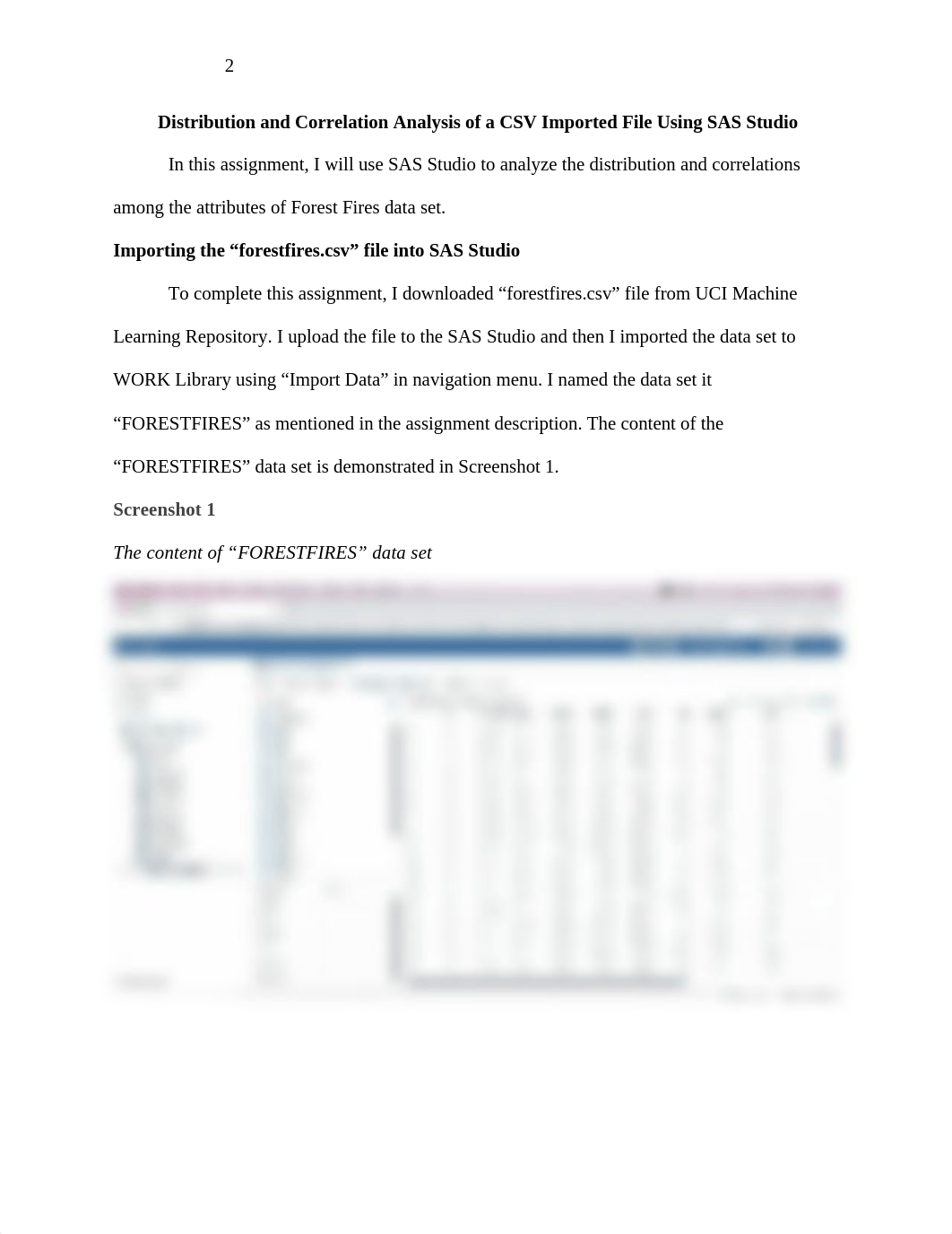 Distribution and Correlation Analysis of a CSV Imported File Using SAS Studio.doc_dkqhwwv5lah_page2