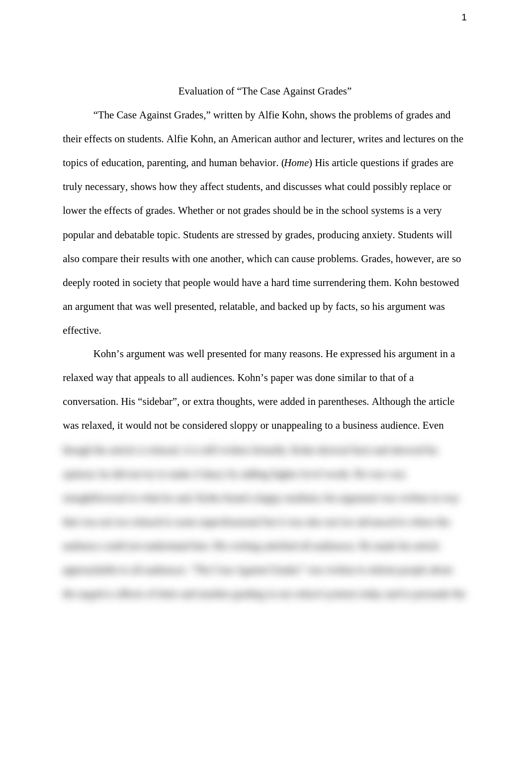 The Evaluation of  The Case Against Grades Paper.docx_dkqm7v3rdmb_page1