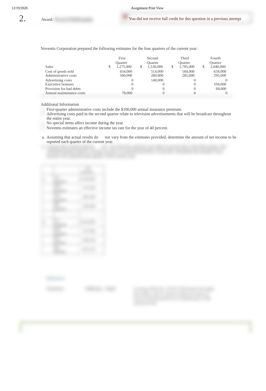 2-ACC 690 Noventis Corporation prepared the following estimates for the four quarters of the current_dkqtgoqx0n0_page1