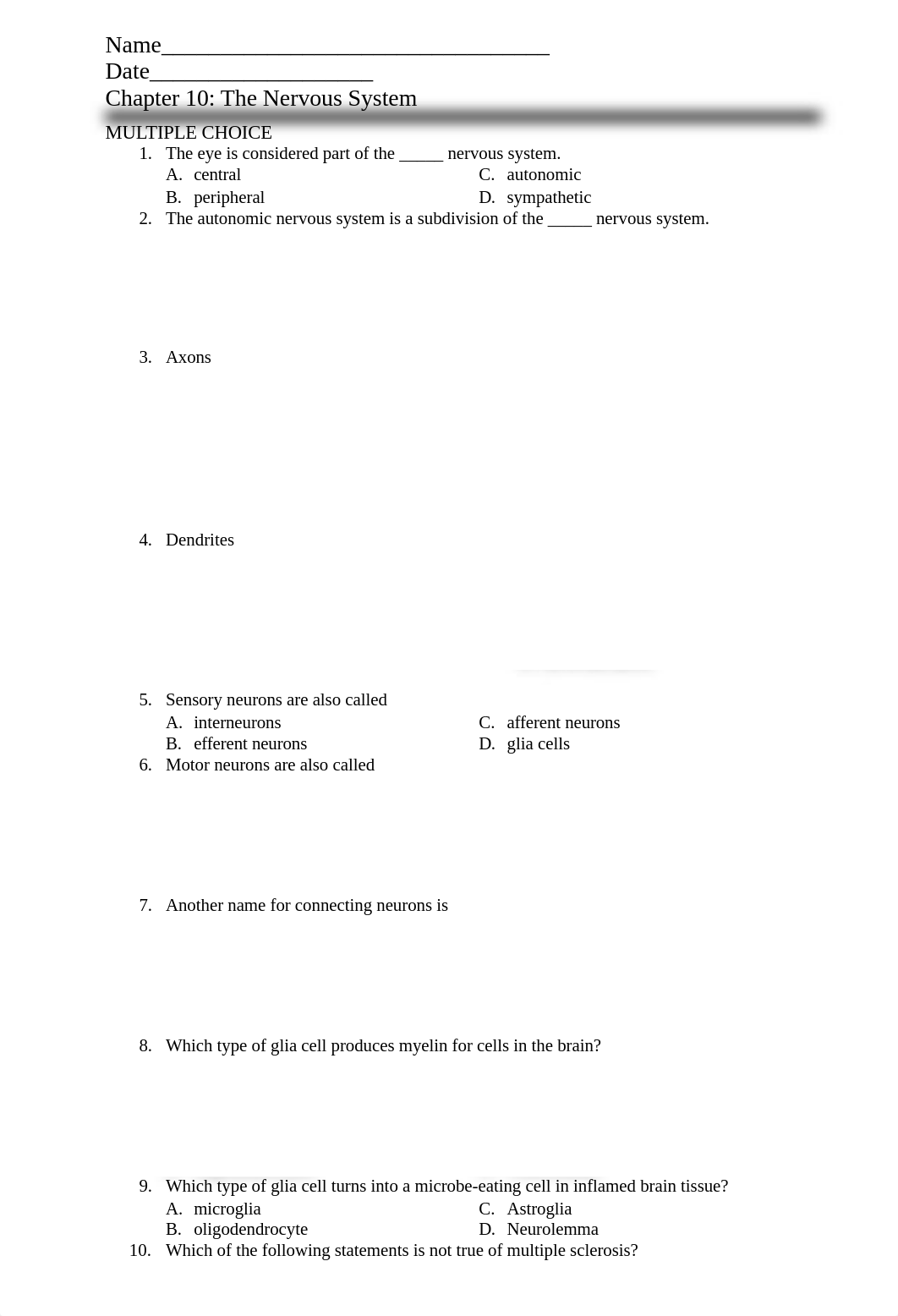 MCQs on Chapter 10 The Nervous System.docx_dkrwhnwjeo2_page1