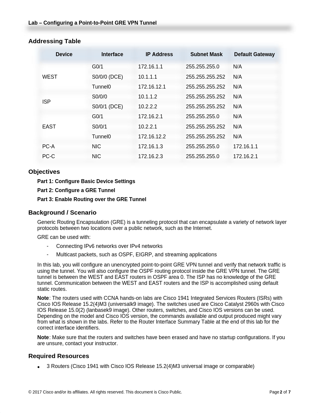 3.4.2.6 Lab - Configuring a Point-to-Point GRE VPN Tunnel Complete.pdf_dksm7taxon1_page2