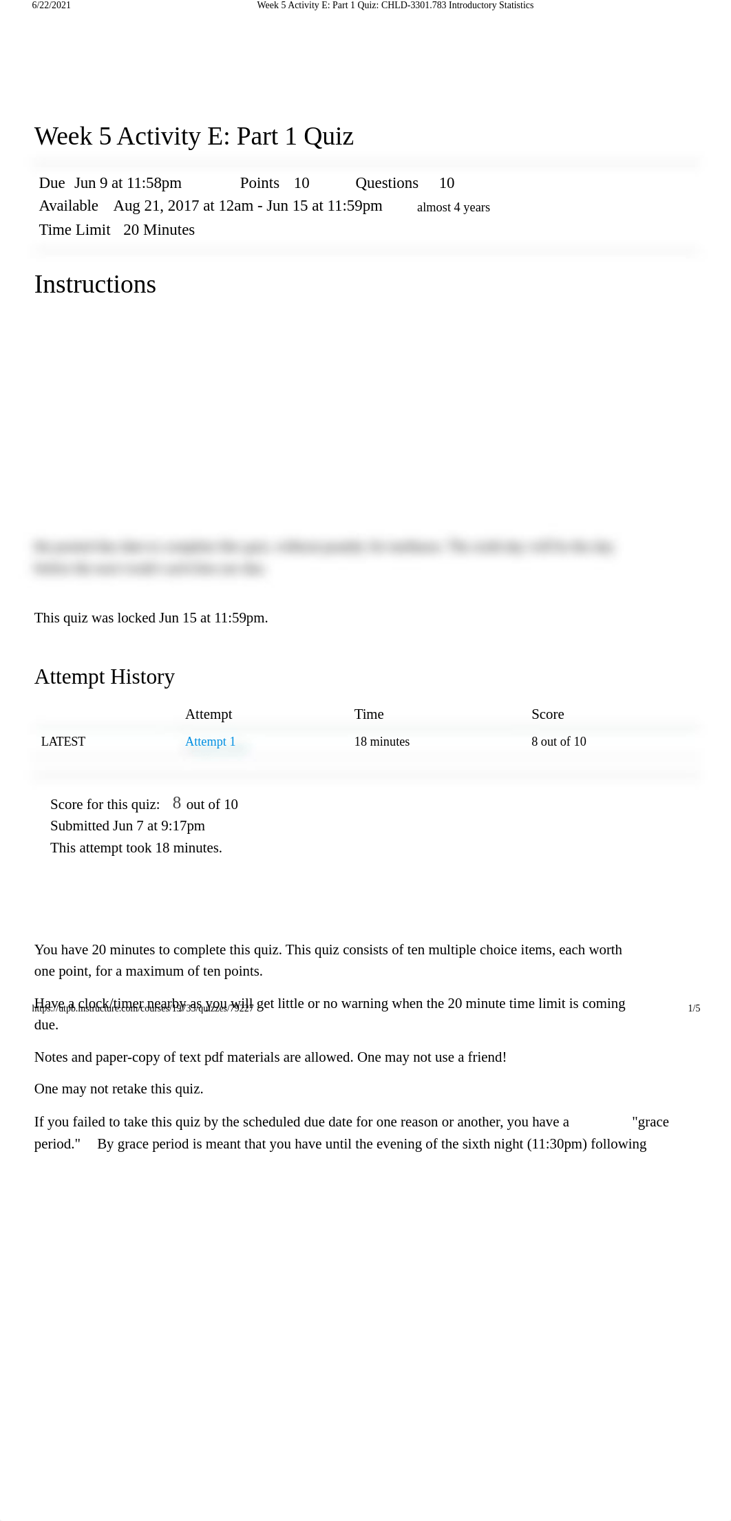 Week 5 Activity E_ Part 1 Quiz_ CHLD-3301.783 Introductory Statistics.pdf_dksnflyjb0c_page1