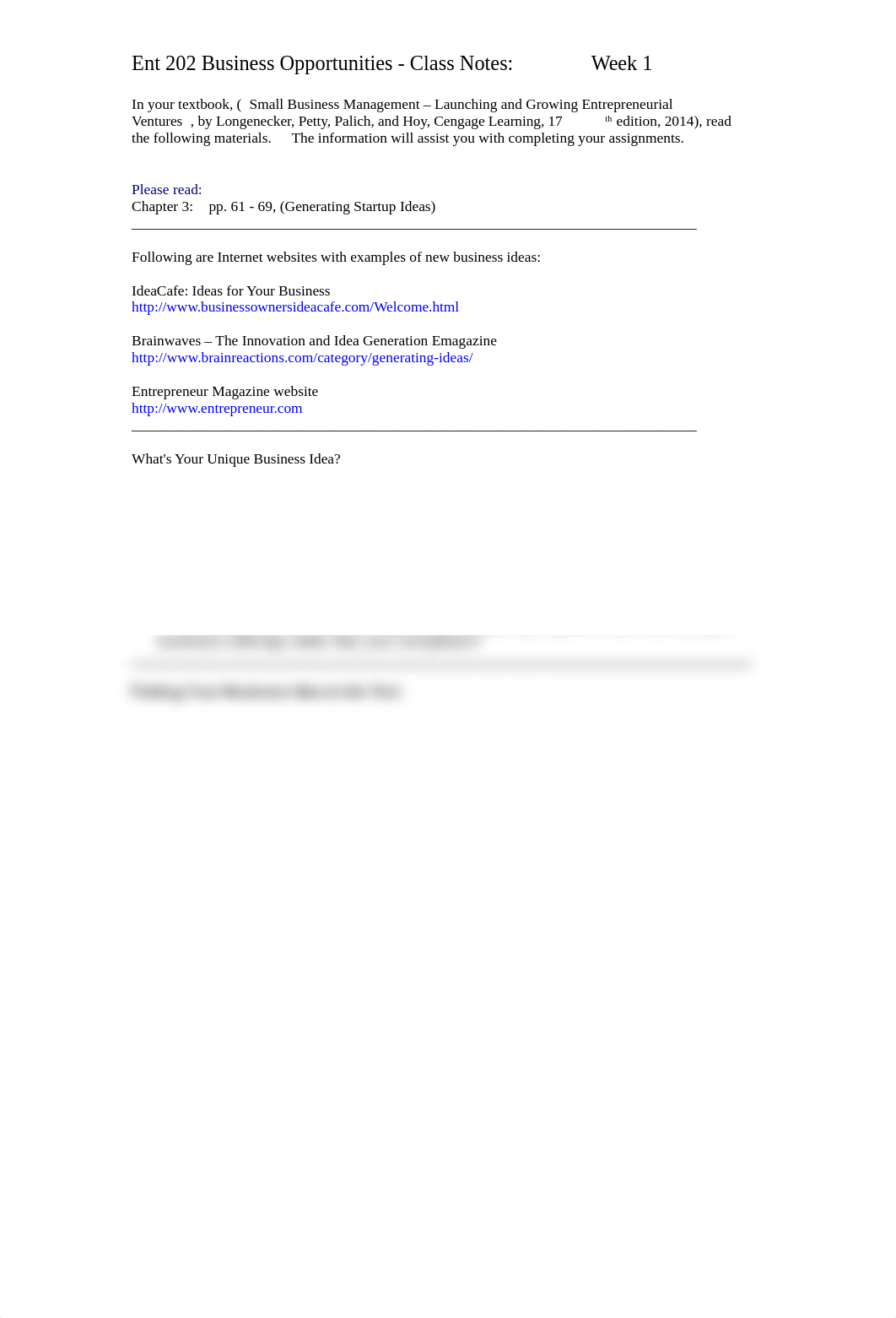 Ent 202 Week 1 Business Idea class notes.doc_dksp413l4v8_page1