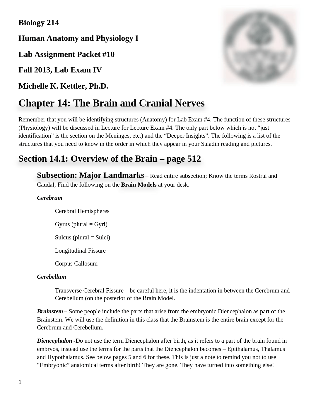 Lab Exam IV Packet 10 Brain and Cranial Nerves_dksxdynrhcr_page1