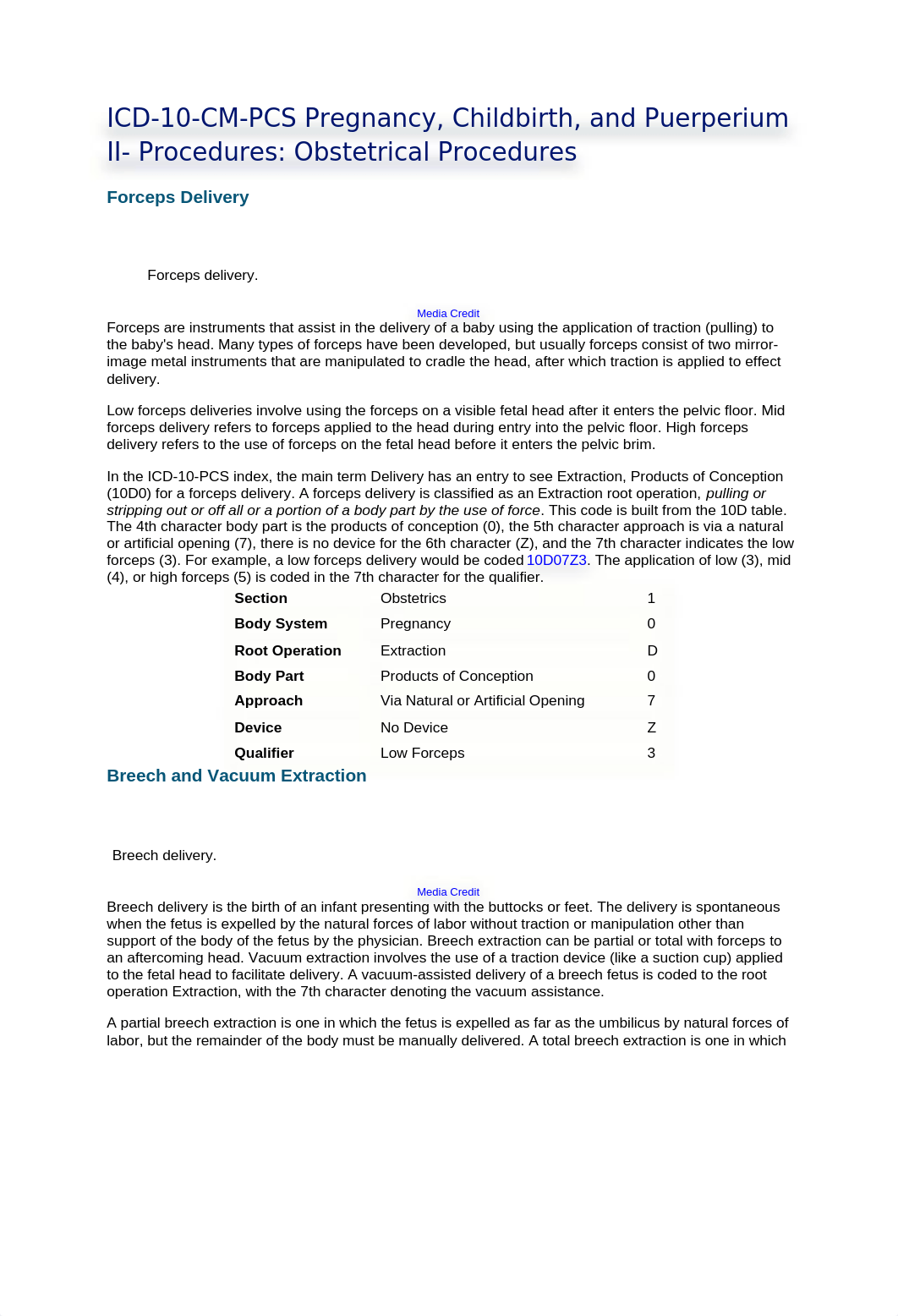 ICD-10-CM-PCS Pregnancy, Childbirth, and Puerperium II- Procedures- Obstetrical Procedures.docx_dktbeqvgri1_page1