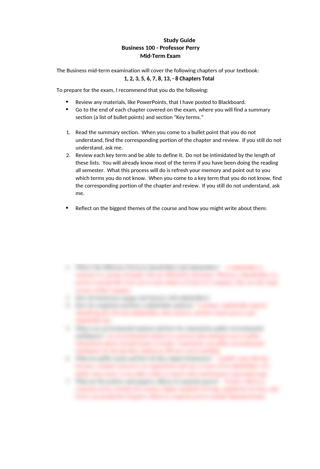 Bus 100 Mid-Term Study Guide - prof perry.docx_dktl1ay06yy_page1