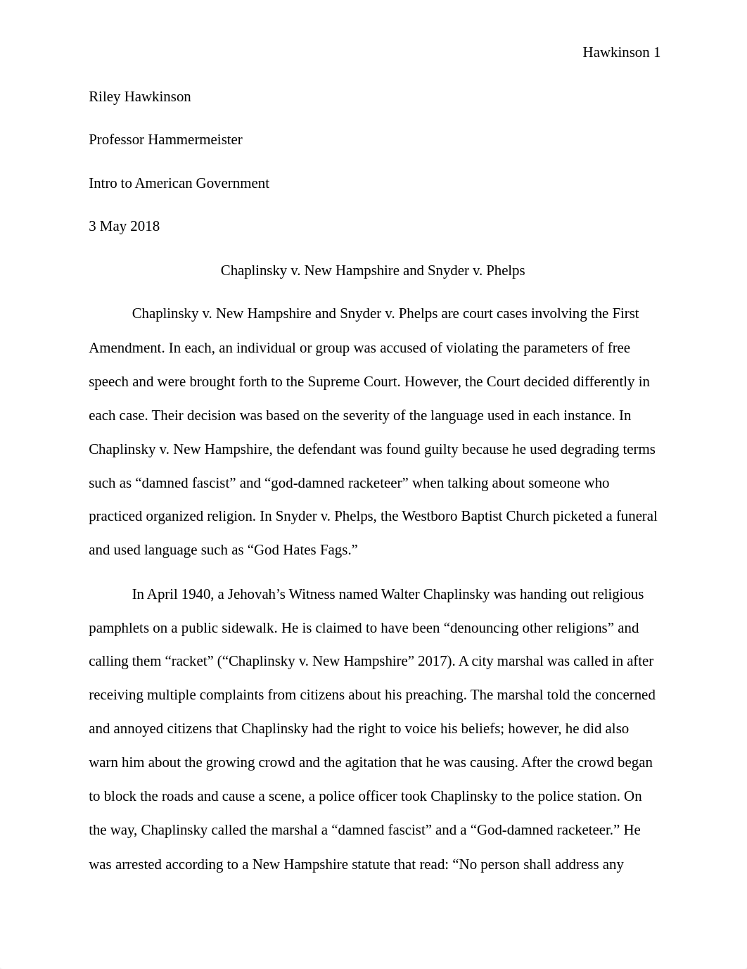 Snyder v Phelps and Chaplinsky v New Hampshire.docx_dktmqkb7g33_page1