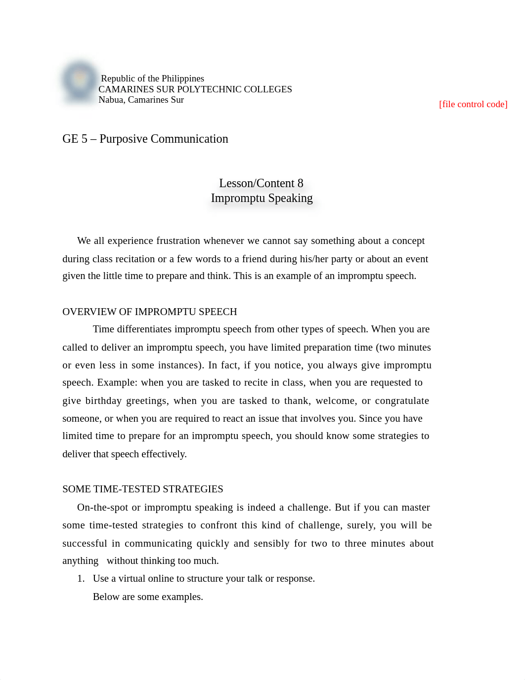 GE 5- Lesson 8- Impromtu Speaking.docx_dkusnignsn4_page1