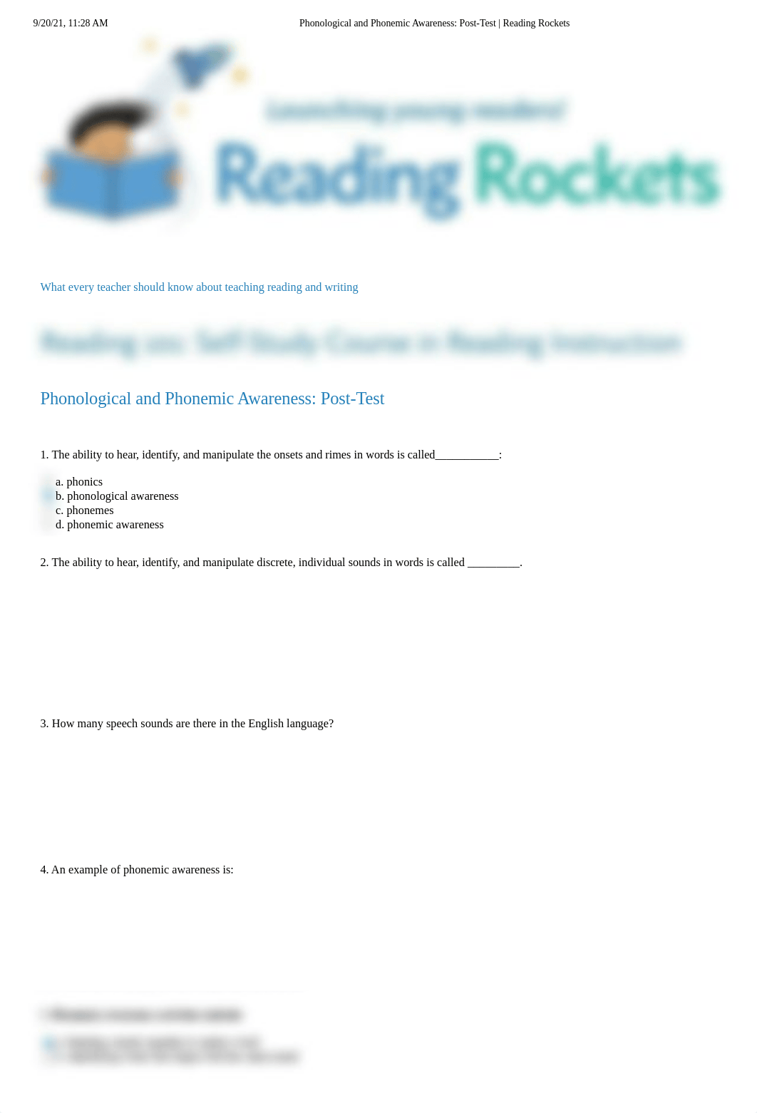 Phonological and Phonemic Awareness_ Post-Test _ Reading Rockets.pdf_dkuveydr8t3_page1