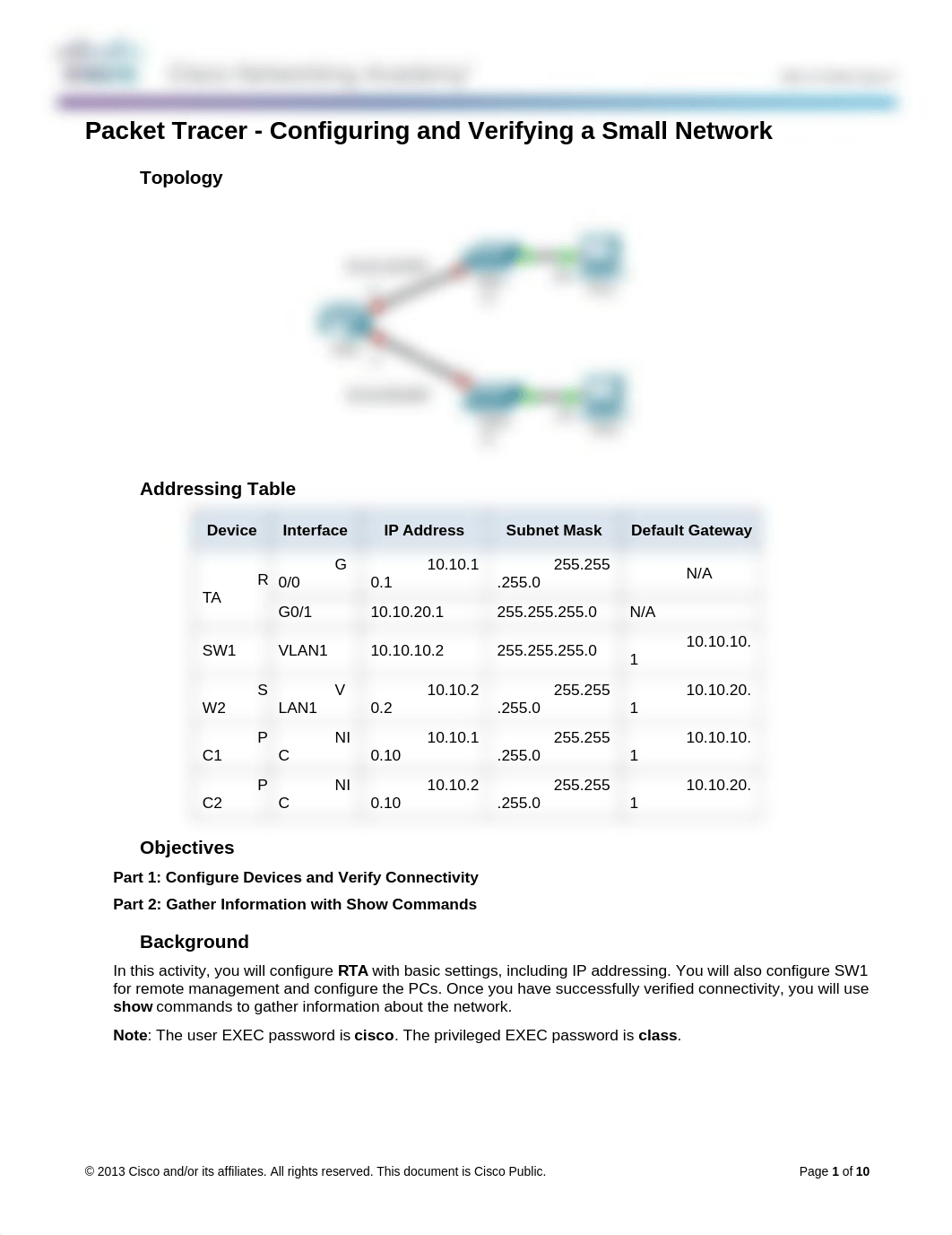 1.1.4.5 Packet Tracer - Configuring and Verifying a Small Network Instructions.docx_dkviko53slj_page1