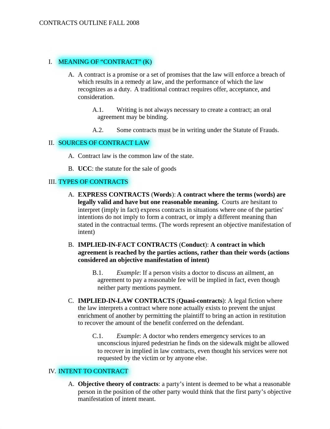 CONTRACTS OUTLINE cohen fall 2008_dkvps7jwp2r_page1