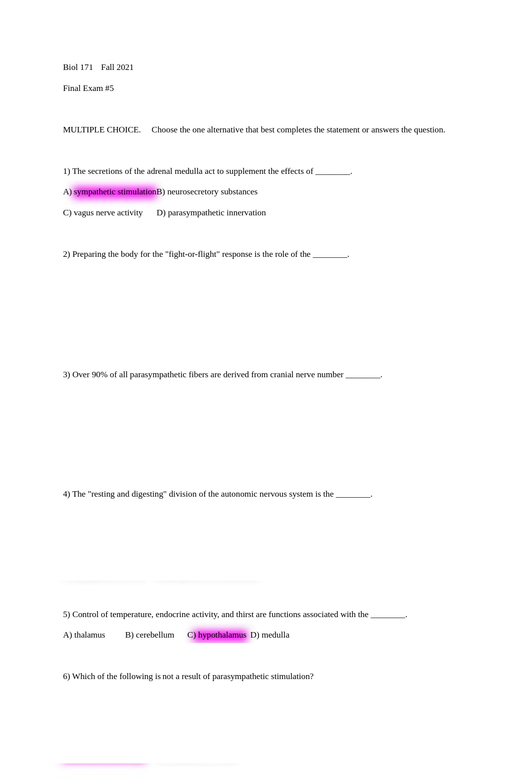 Biol 171   Exam #5  ANSWERS.docx_dkvxvr7izi0_page1