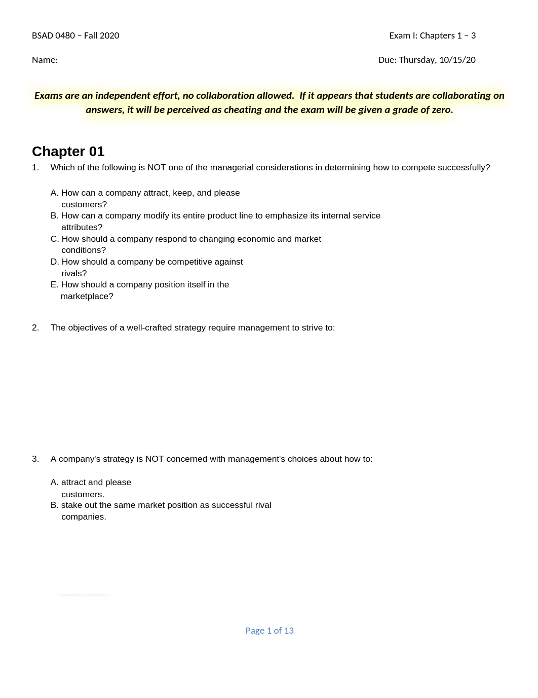 BSAD 0480 Exam I - Chapters 1 - 3 (Fall 2020).docx_dkw45d86xrb_page1