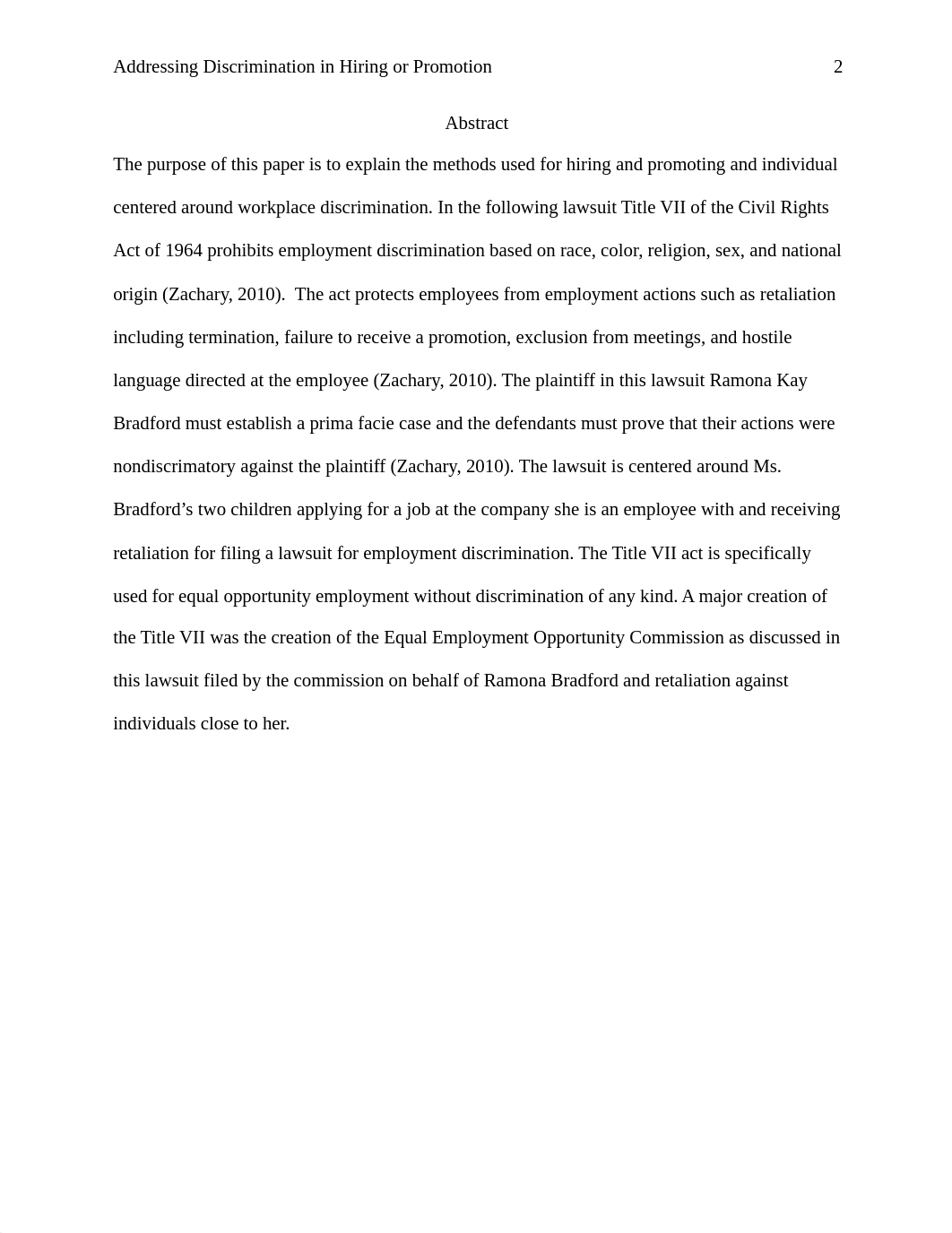 Unit II Discrimination in the Workplace Case Study BHR 3352-15Q-1B19-S1 Human Resource Management P._dkwd17dkai8_page2