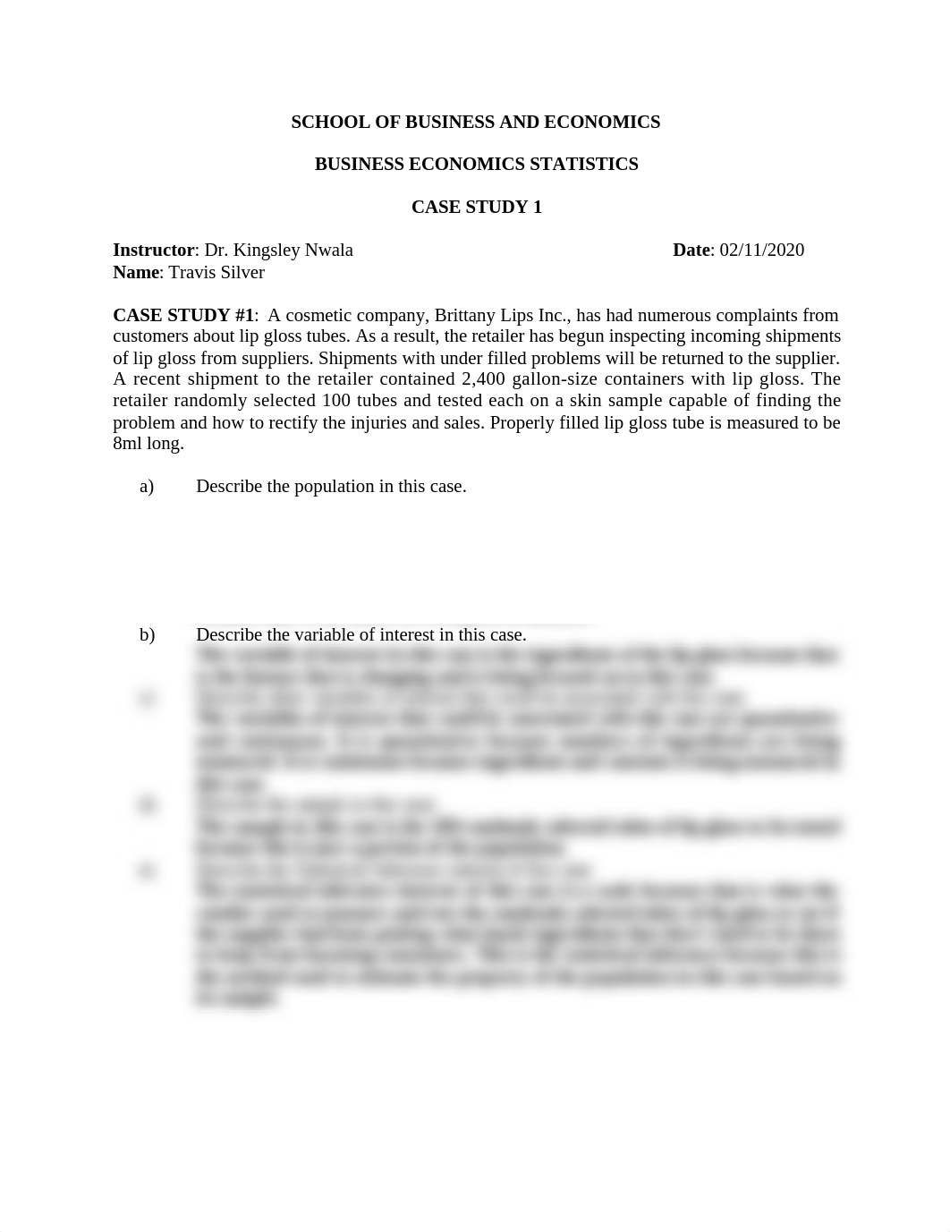 ECON 260-Business Economics Statistics Case Study 1 Spring 2020 (1) (1) travis.docx_dkwib4r4bf1_page1