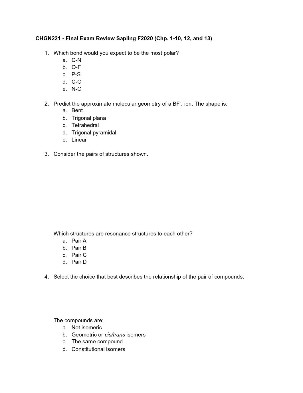 CHGN221 - Final Sapling Review (Chp. 1-10, 12 and 13).pdf_dkwr3bq3ebh_page1