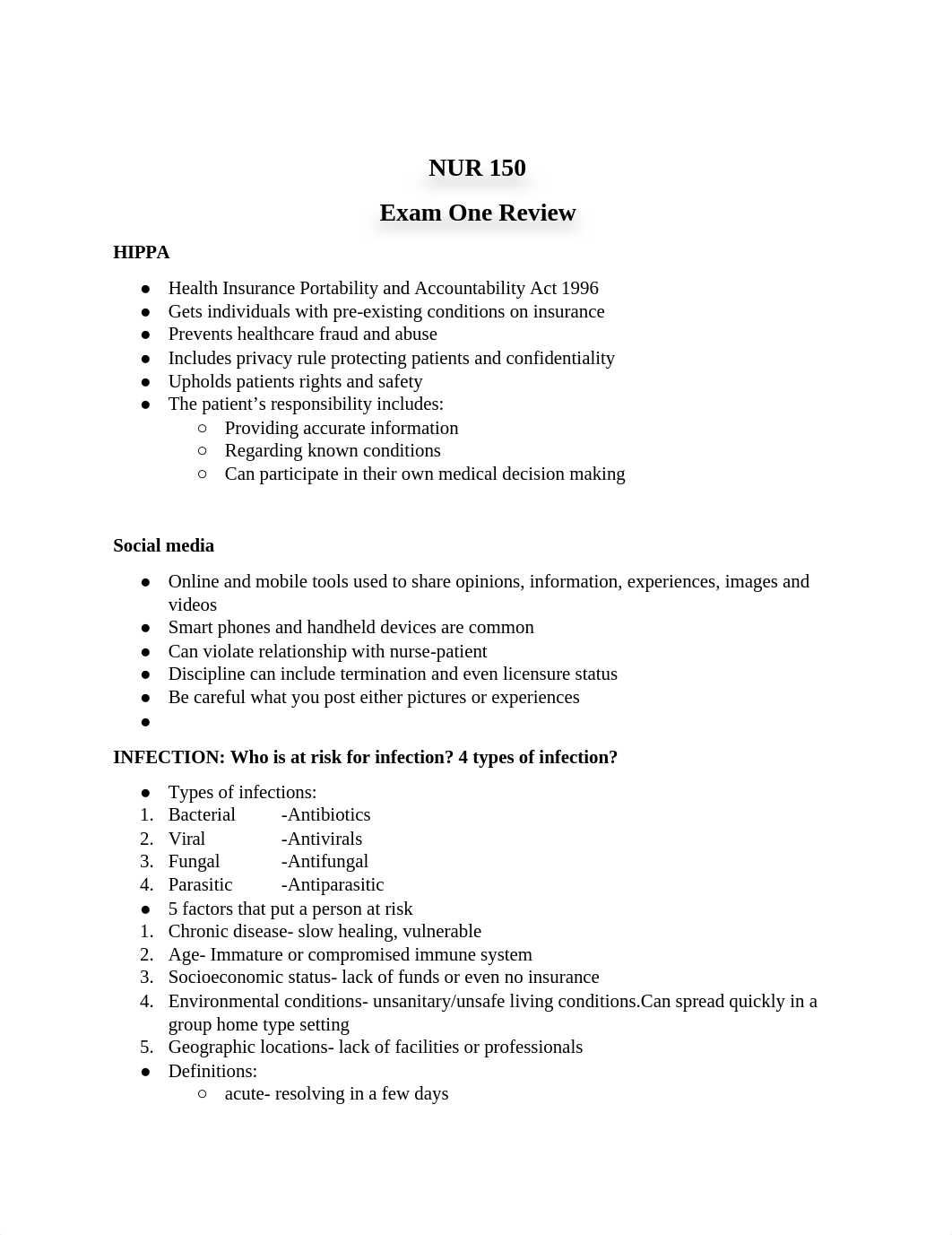 NUR 150 exam one review (1).docx_dkxbqk108xg_page1