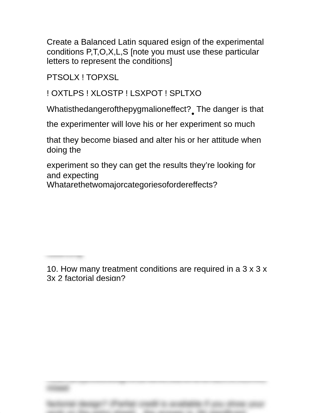 Create a Balanced Latin squared esign of the experimental conditions P_dkxqm14yjnv_page1