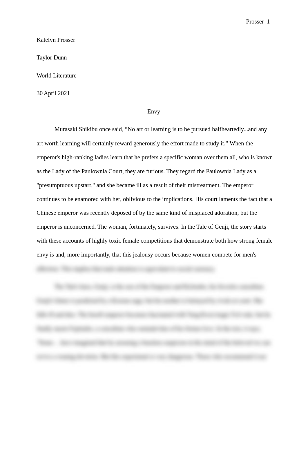 Tale of Genji Critical Analysis Assignment Katelyn Prosser.docx_dky34ld49kd_page1