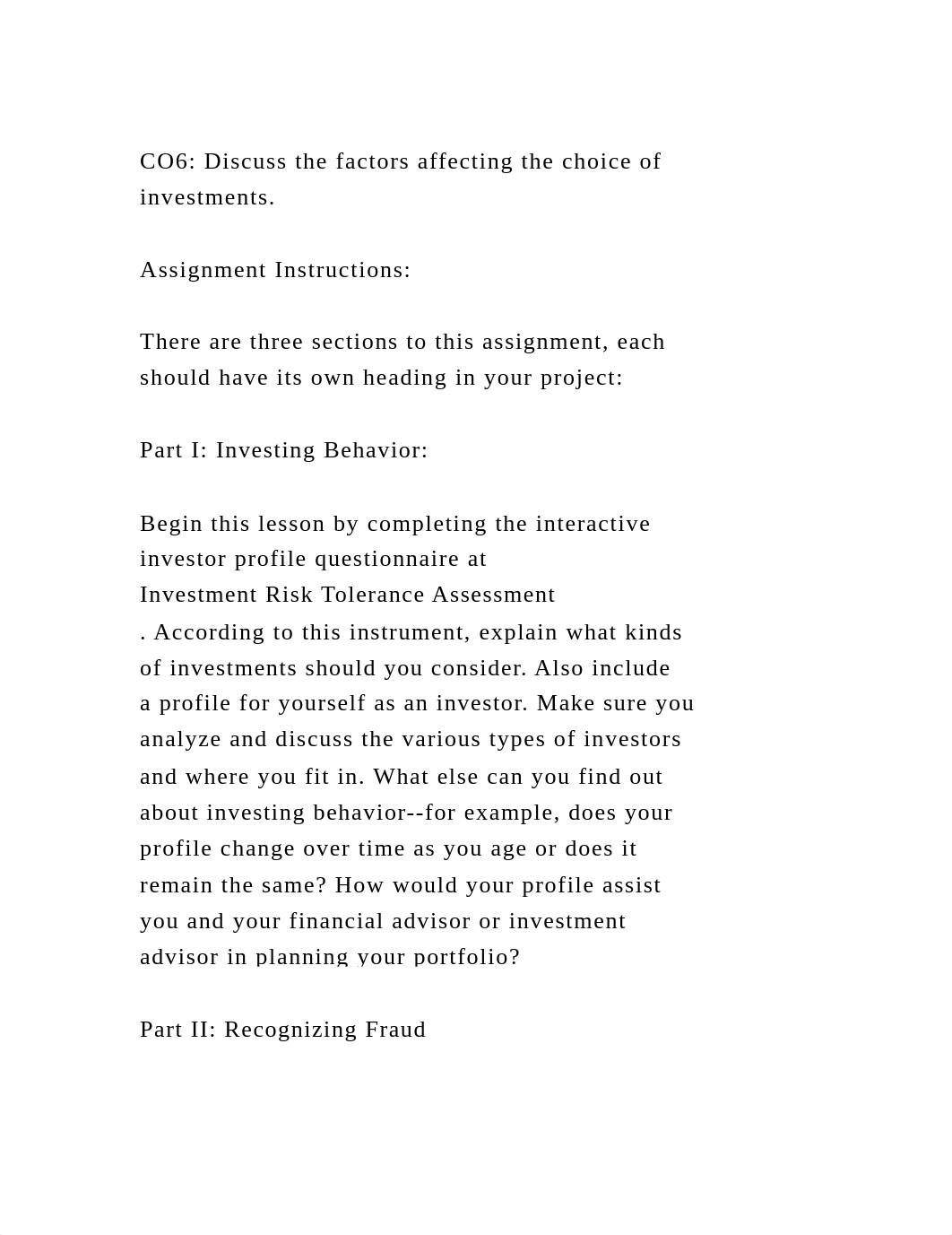 CO6 Discuss the factors affecting the choice of investments.Ass.docx_dky95jpoy23_page2