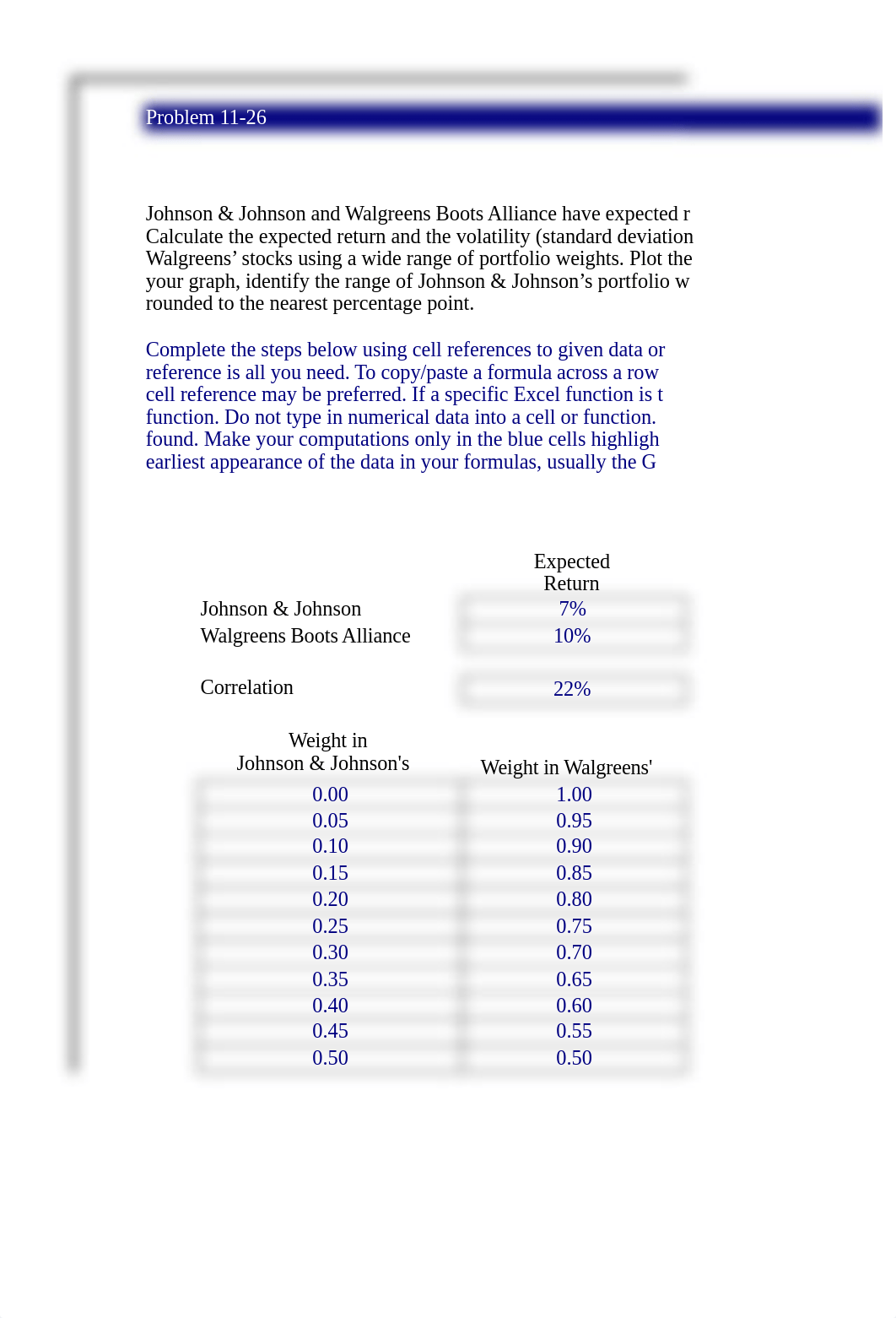 HW1-CH11 - P1- Arce_Berk_DeMarzo_Problem_11-26_Start.xlsx_dkya767i4e0_page1