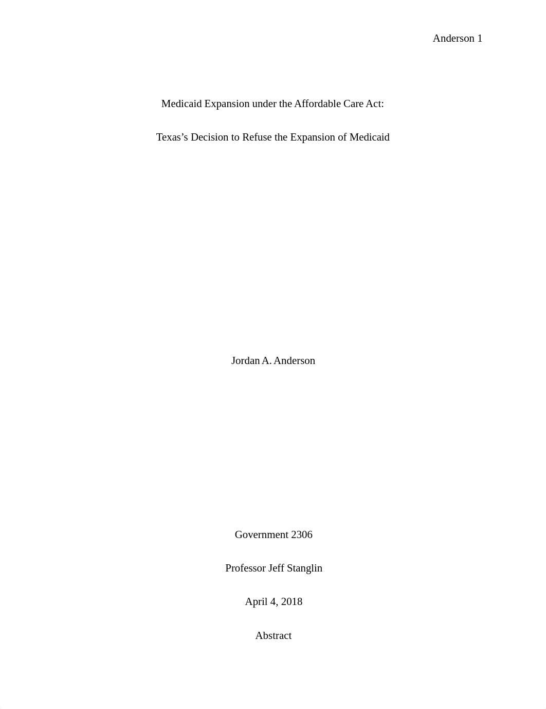 Medicaid Expansion under the Affordable Care Act.JAA revised.docx_dkyqhz8tato_page1