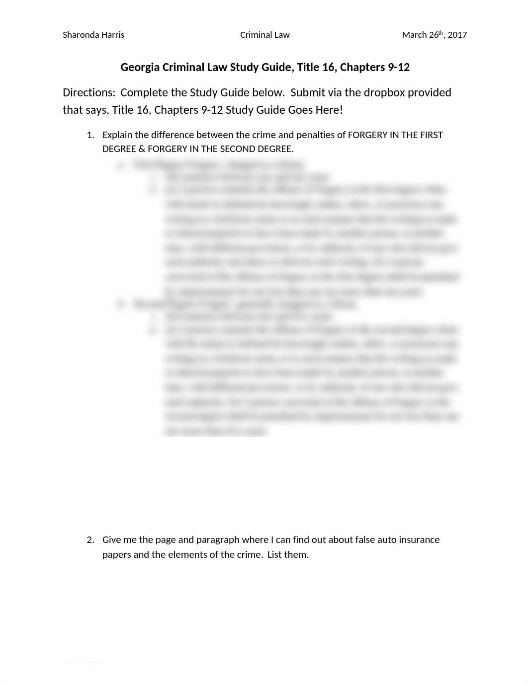 Georgia Criminal Law Study Guide 3 Title 16 Chapters 9-12.docx_dkyzw2ux0e2_page1