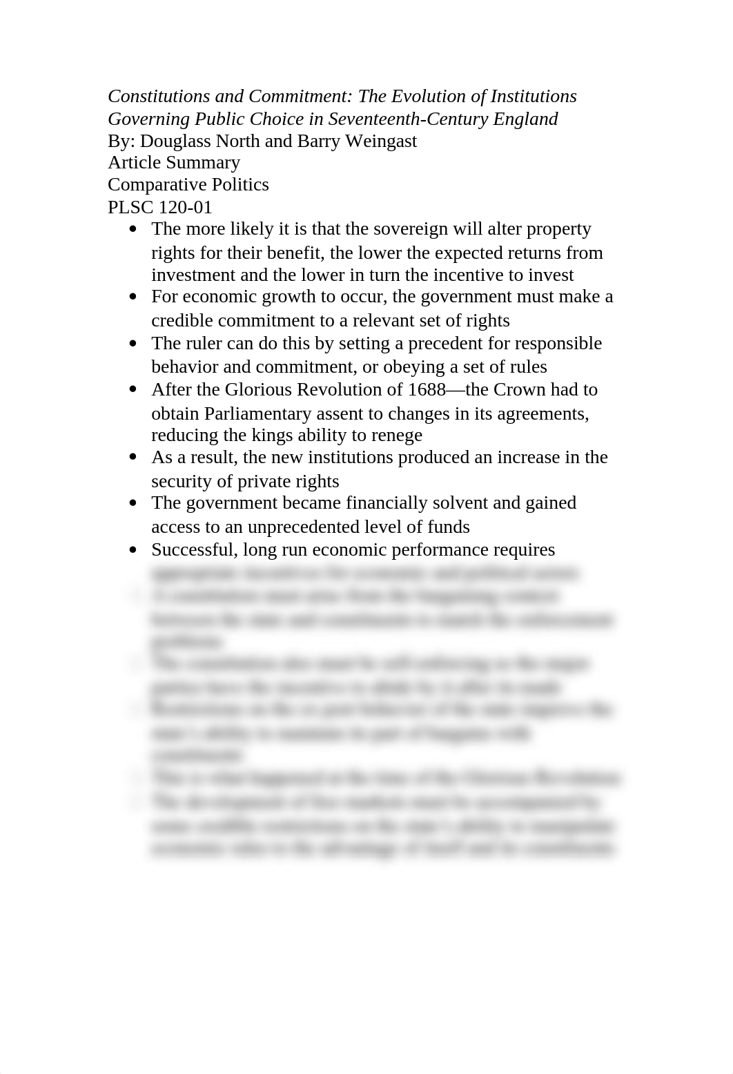 Summary- Constitutions and Commitment- The Evolution of Institutions Governing Public Choice in Seve_dkz3djchld3_page1