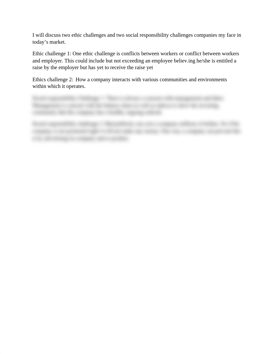 I will discuss two ethic challenges and two social responsibility challenges companies my face in to_dkz6oz19r32_page1