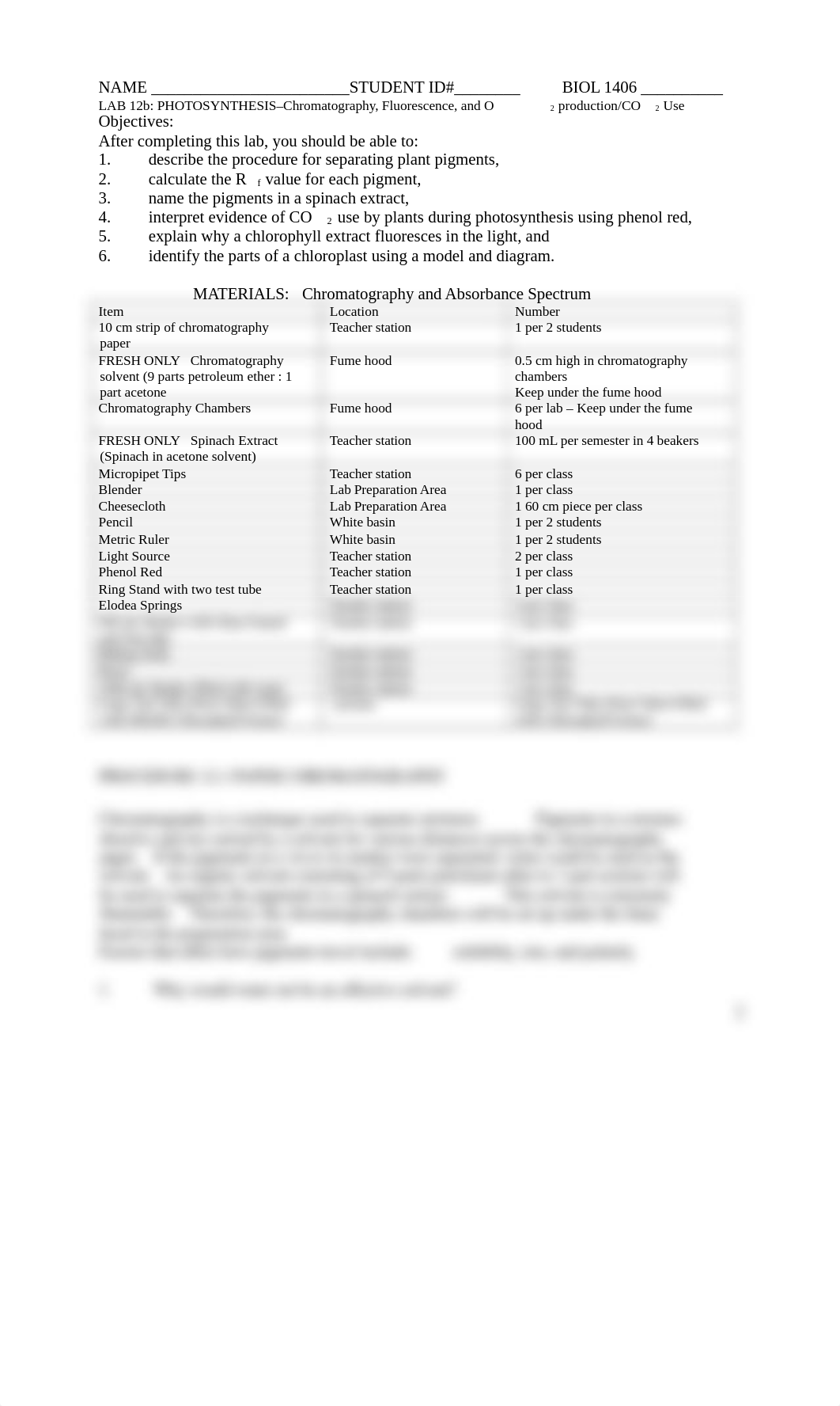 BIOL 1406 LAB 12b Photosynthesis  - Chromatography, Fluorescence and Oxygen Production.docx_dkzxoqt9xr7_page2